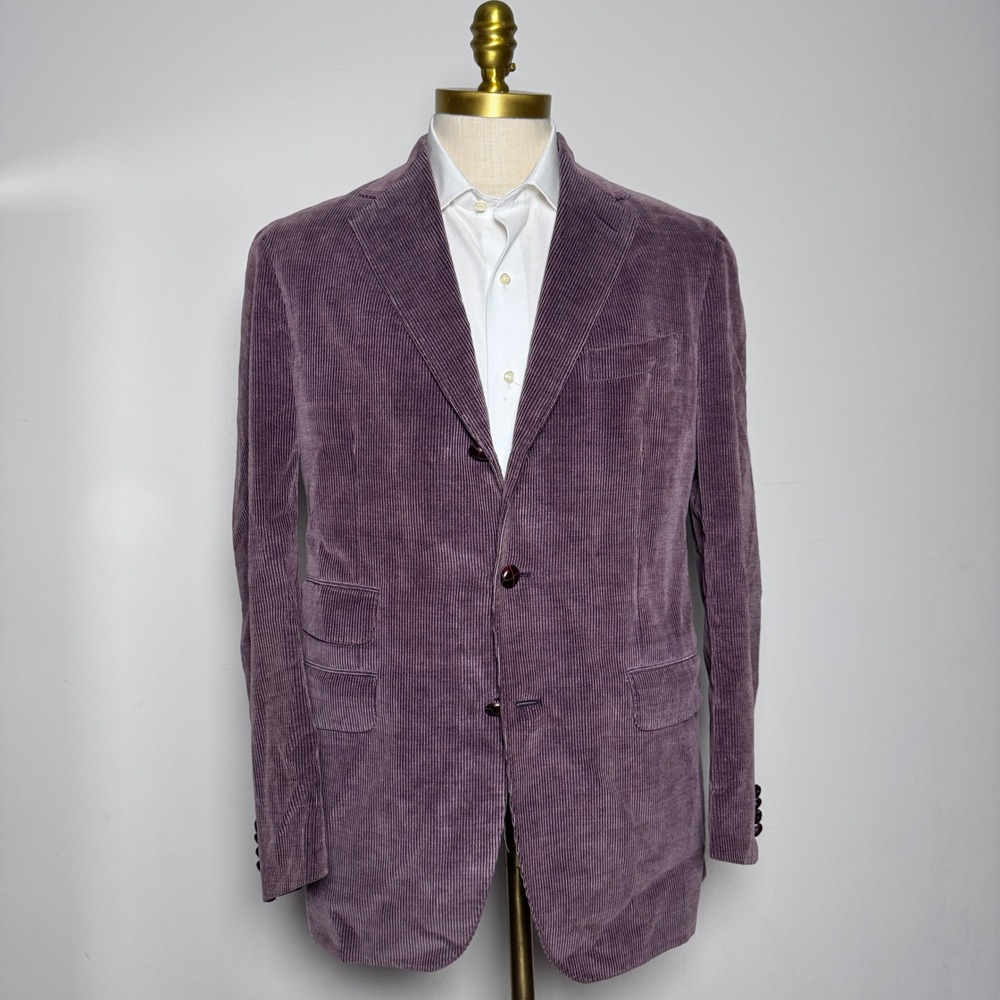 Boglioli Ermenegildo Zegna Sport Coat Mens 42R Purple Cashmere Corduroy Blazer